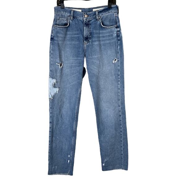 Pilcro and the Letterpress Tilde Jeans High Waist Distressed Blue Size 28 - Picture 1 of 12